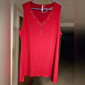 Red Sleeveless Top
